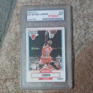 Michael Jordan 1990-91 Fleer Basketball Card PRO GRADED 9.5 (MINT) Perfect.